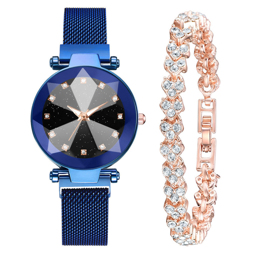 Dazzling Square Diamond Starry Sky Women's Watch Set: Elegance Meets Fashion