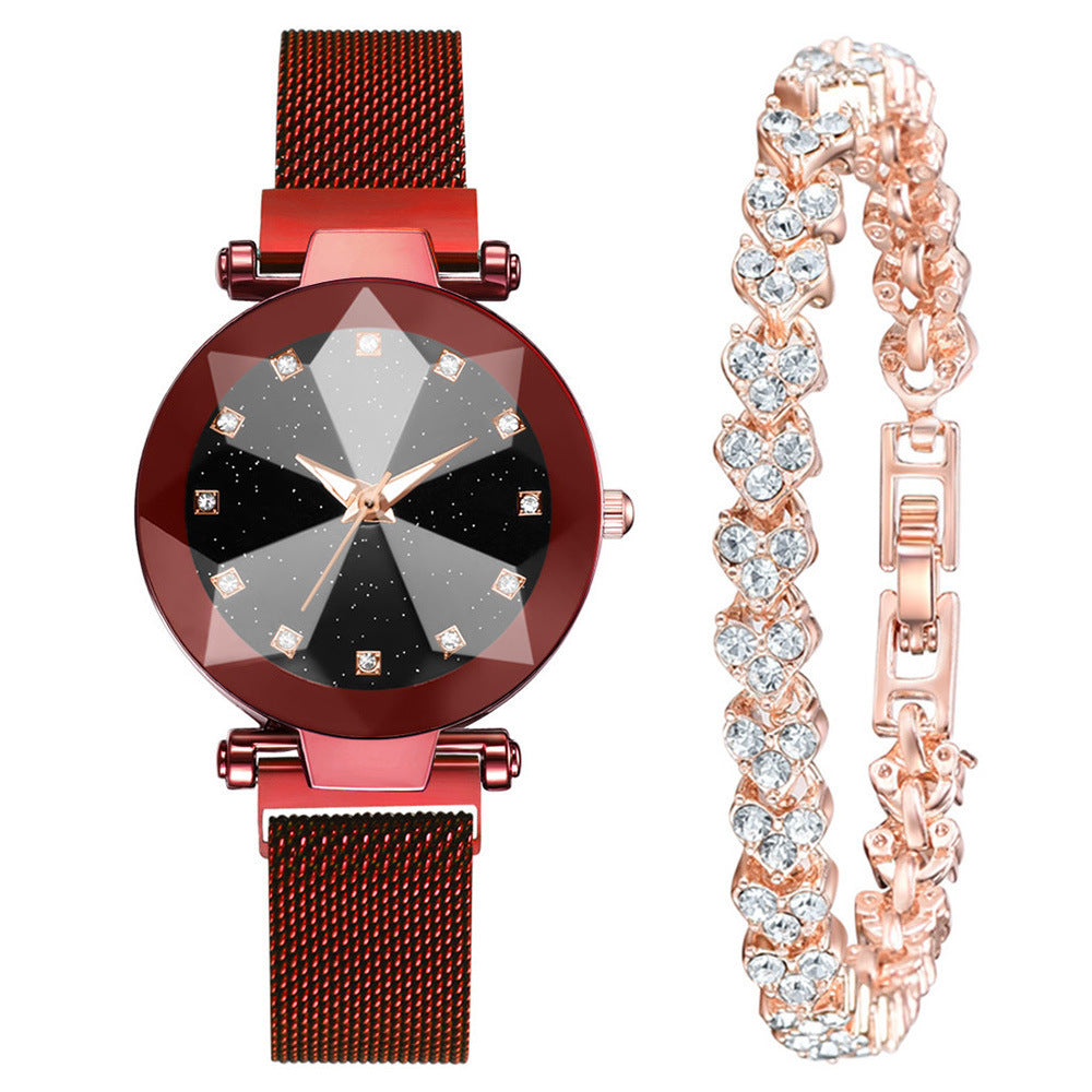 Dazzling Square Diamond Starry Sky Women's Watch Set: Elegance Meets Fashion