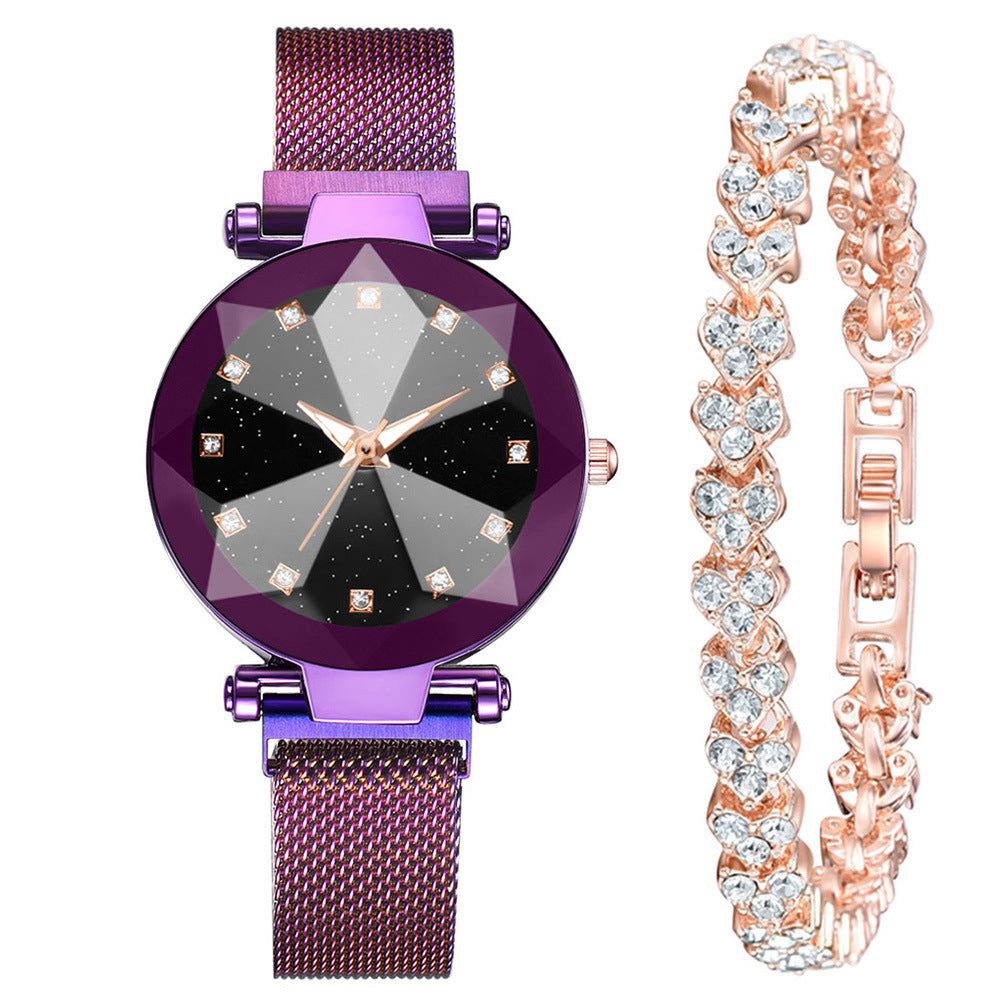 Dazzling Square Diamond Starry Sky Women's Watch Set: Elegance Meets Fashion