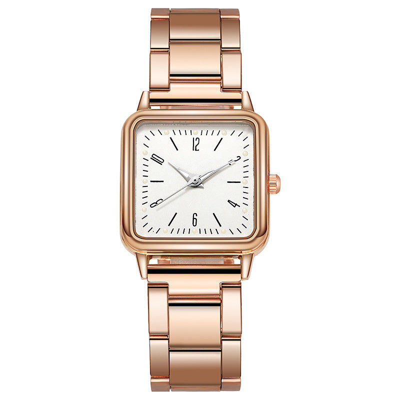 Sophisticated Square Casual Quartz Frosted Belt Watch: Stylish Minimalism with Luminous Functionality