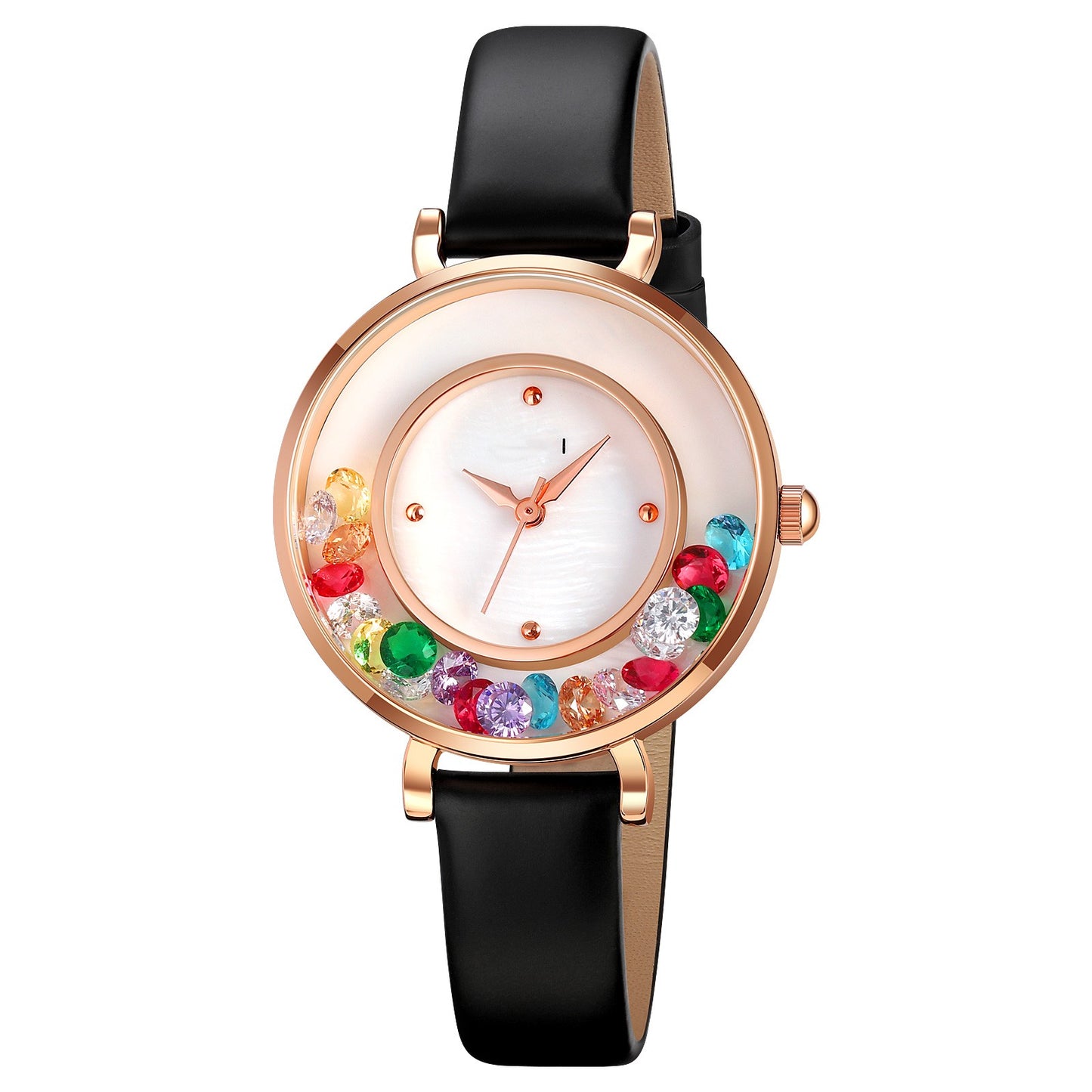 Graceful Gemstone Sphere Delicate Ladies Wrist Watch