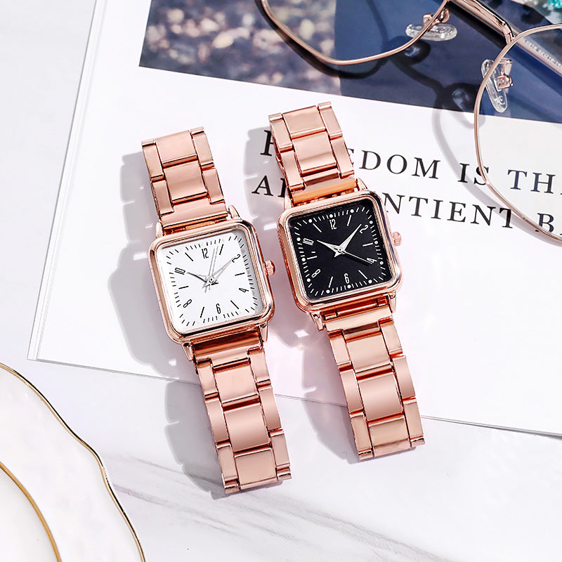 Sophisticated Square Casual Quartz Frosted Belt Watch: Stylish Minimalism with Luminous Functionality