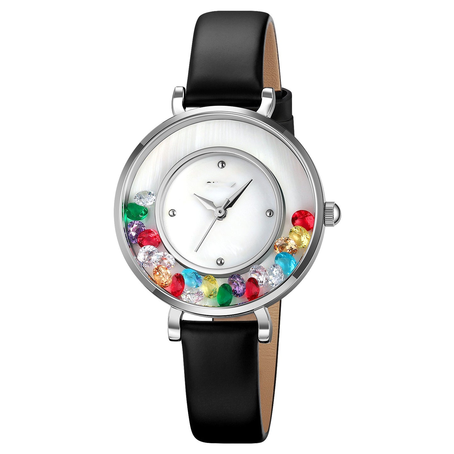 Graceful Gemstone Sphere Delicate Ladies Wrist Watch