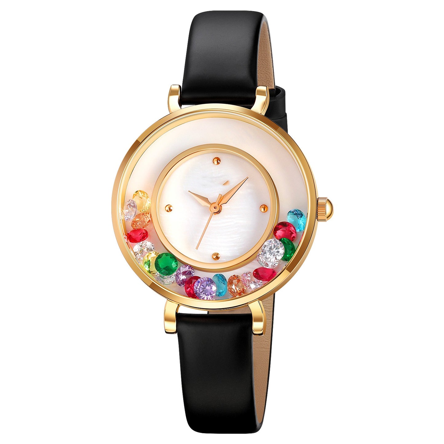 Graceful Gemstone Sphere Delicate Ladies Wrist Watch