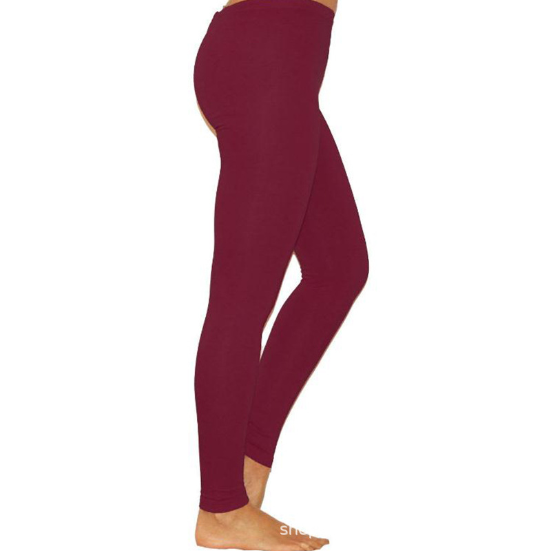 Women's Solid Color Leggings Stretch Nine-Point Leggings