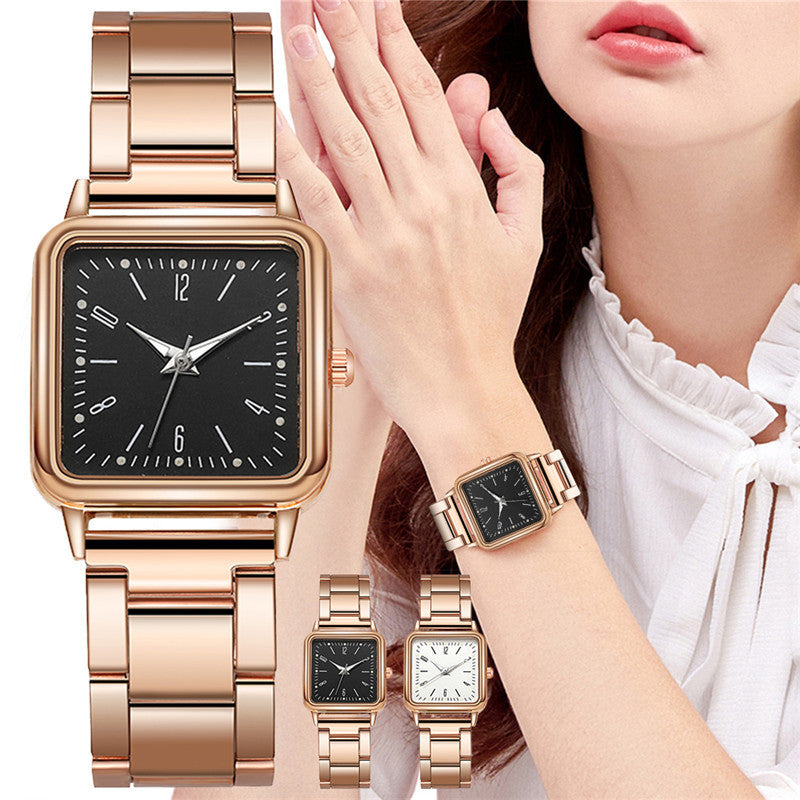 Sophisticated Square Casual Quartz Frosted Belt Watch: Stylish Minimalism with Luminous Functionality