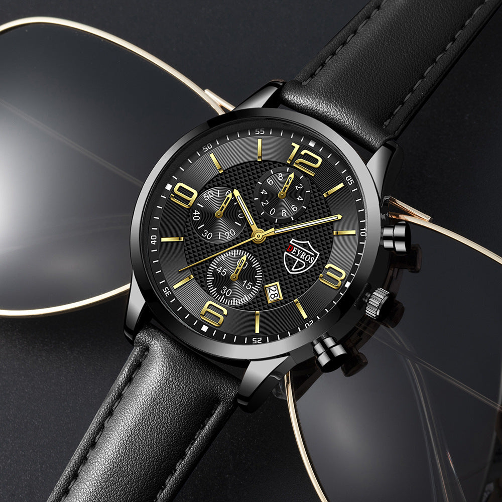 Men's Simple & Stylish Luminous Quartz Watch With Calendar  - Timekeeping Elegance with a Modern Touch