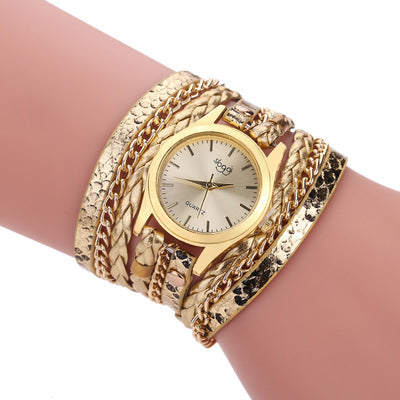 Ladies Gold Colour winding bracelet watch