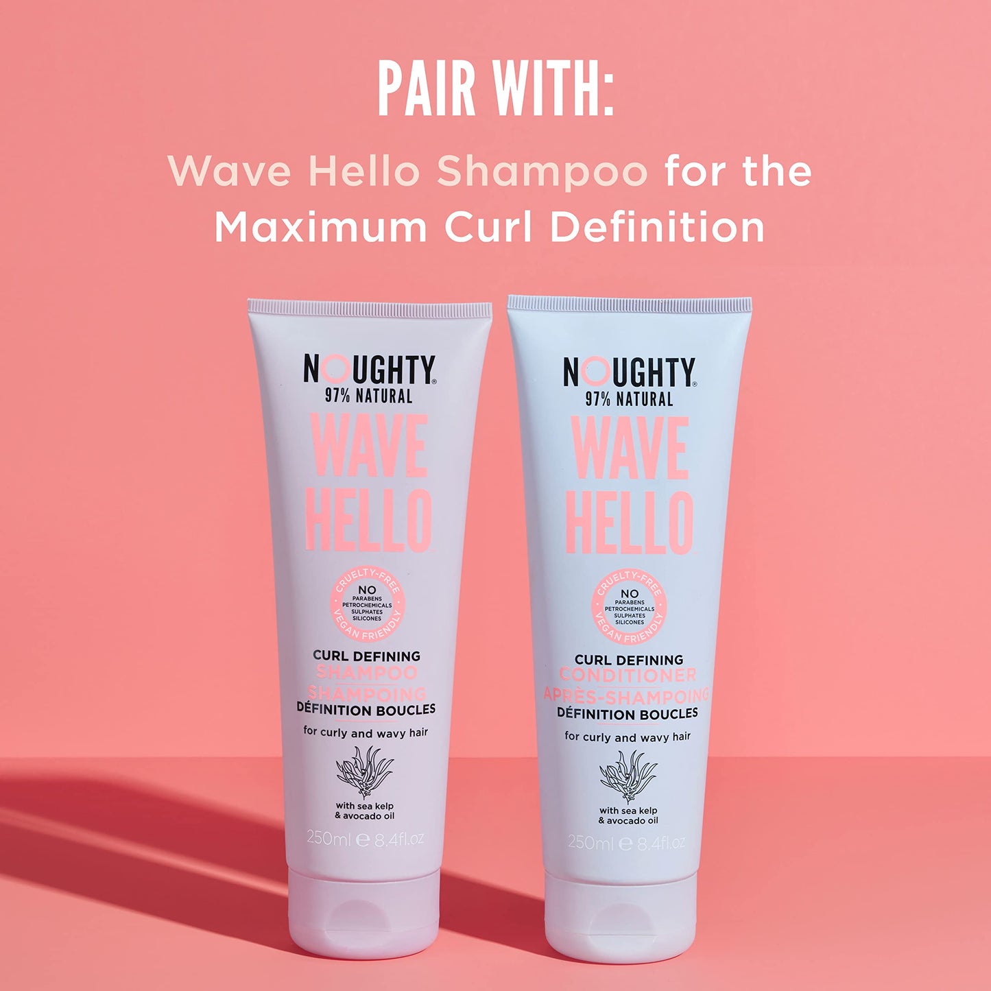 Noughty Wave Hello Curl Defining Conditioner, Vegan Haircare for Curly & Wavy Hair