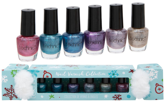 Technic Nail Varnish  Gift Set with 6 Assorted Metallic Colours