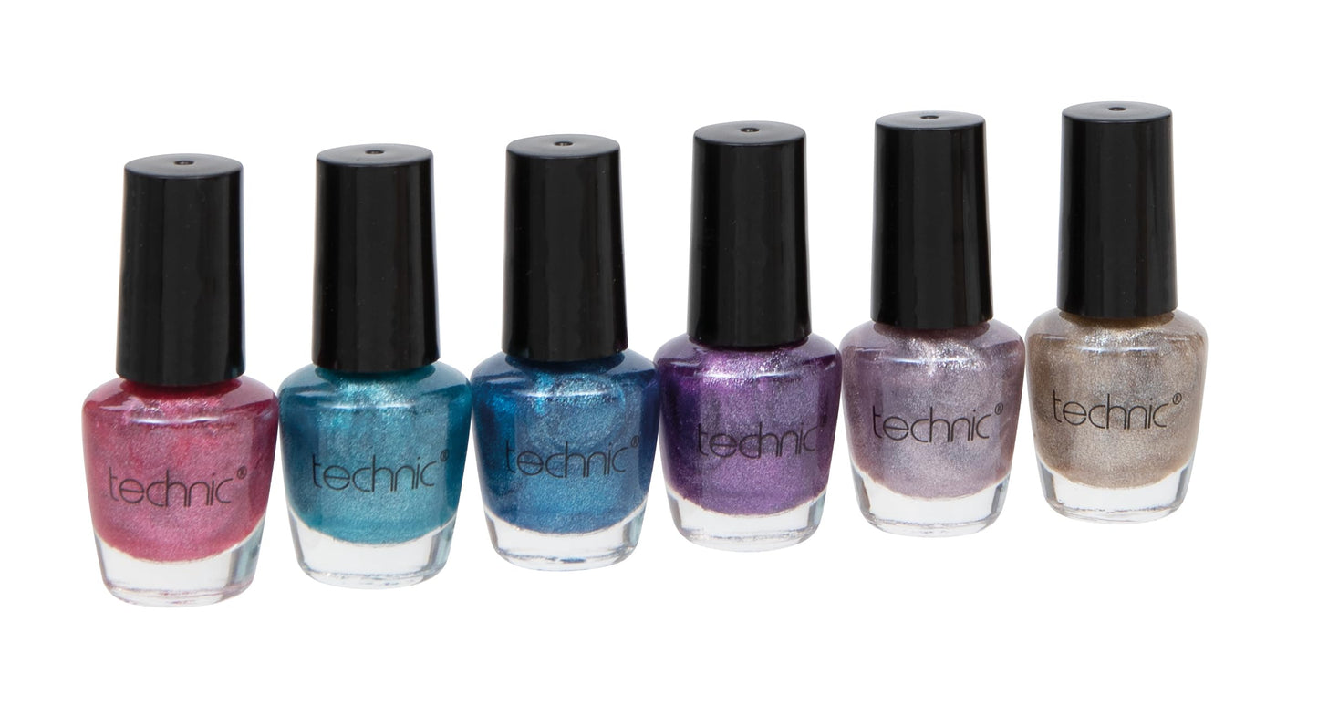 Technic Nail Varnish  Gift Set with 6 Assorted Metallic Colours